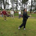 Washington County Sheriff Tim Helder watches his tee shot Monday on the 17th hole at Fayetteville Co...