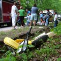 Emergency personnel from VAS Ambulance Service Corporation and Avoca Volunteer Fire Department tend ...