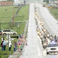The funeral procession for Lance Cpl. Richard Penny, 21, who was killed May 6 in Helmand Province of...