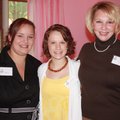 Saving Grace residents Alicia Griffin, from left, and Ashley Tibbitt visit with Sallye Hof on Monday...