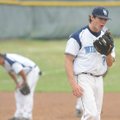 Springdale Har-Ber senior pitcher Houston Pruitt, right, and senior third baseman Cory Gehrke, left,...