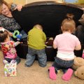 Malen Gardner, residential specialist for the transitional living program, helps resident children a...