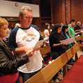 Jeanette and Tom Arnhart, both Spanish teachers at Heritage High School in Rogers, participate Wedne...