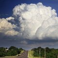 A thunderstorm cloud hangs in the sky near Edmond, Okla. Wednesday afternoon. Many thunderstorms in ...