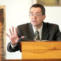 Paster Fred Pearrow preaches the service at Miller Community Church on Sunday. Pearrow came on board...
