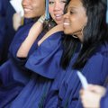 Har-Ber High School seniors, from right, Melanie Monts, Heather Moore and Azael Molina laugh Saturda...