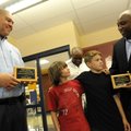 Marlin Maxwell, left, Hugh Stanfield and Leon Jones Jr. of the Fayetteville Alumni Chapter of Kappa ...