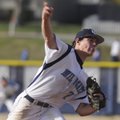 Springdale Har-Ber senior Houston Pruitt pitches against Bentonville in the second inning on March 3...
