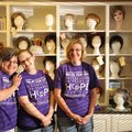Cancer survivors, from left, Debbie Magee of Springdale, Lindsey van Vlymen of Fayetteville and Pixi...