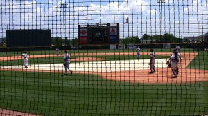 Arkansas warms up Friday afternoon before the start of the Fayetteville Regional at Baum Stadium.