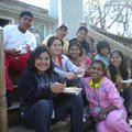 The Youth Ambassadors from Bolivia enjoy a welcoming gathering at the home of Shannon and Diana Gonz...