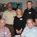Arkansas Air Museum supporters, front, from left, and retired Navy Cmdr. Worth Clayton and retired A...