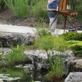 Eileen Baatz of Siloam Springs paints a water scene Wednesday at the Botanical Garden of the Ozarks ...