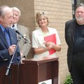 Fayetteville Mayor Lioneld Jordan, left, speaks Wednesday during a ribbon cutting for the NorthWest ...