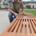 Riley Miller, 17, with Boy Scout Troop 222 in Bentonville talks Friday about how he constructed the ...