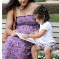 Sofia Martinez, 3, gets help Monday solving a numbers puzzle from her mother, Cristina Martinez, on ...