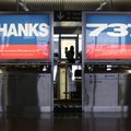 In this June 7, 2010 photo, a sign promoting the use of engines made by CFM International on Boeing ...