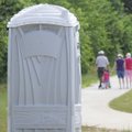 A portable bathroom facilitywas placed Tuesday along the Lake Fayetteville walking trail. The Botani...