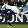 Slovenia's Marko Suler, top, competes for the ball with United States' Jozy Altidore, bottom, during...