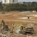 Construction at Pinnacle Hills in Rogers in October 2005 is shown. The upscale commercial and retail...