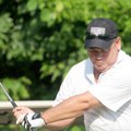 Cancer survivor Hank Hecksher tees off from tee box No. 2 on the Kingswood Course in Bella Vista on ...
