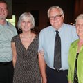Joel and Lynn Carver talk with Michael Donald Carver award winner Don Johnson and his wife Zelpha at...