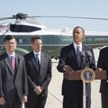 President Barack Obama makes a statement about the economy at Andrews Air Force Base, Md., Friday, J...