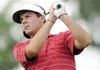 Rob Hudson watches his tee shot on No. 8 during Saturday’s round of the Fayetteville Country Club’s Match Play Championship.
