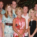Derek and Jennifer Gibson, from right, Don and Carol Lynn Gibson, Hook and Adriane Harmerling and Da...