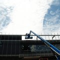 Construction is nearing completion for the new retail and parking center at the corner of Garland Av...