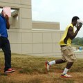 University of Tennessee football players Darren Myles Jr., left, and Da'Rick Rogers leave the Knox C...