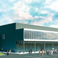 This artist’s rendering shows what Fayetteville High School will look like from the southwest after ...