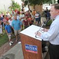 Greg Hines talks Saturday about his life in Rogers while announcing his candidacy for Rogers mayor a...