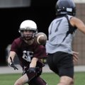 Huntsville’s Shannon Willcutt makes a catch during Monday’s action in the Northwest Arkansas 7-on-7 ...