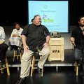 DIGGING UP FUNDING - Sean Layne, right, consultant with the John F. Kennedy Center for the Performin...