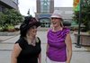 Shannon Langston, right, and Kim Moore are co-chairwomen of the Aug. 7 Mad Hatter’s Ball at Fayetteville Town Center.
