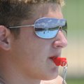 Daniel Schrock keeps a vigilante eye on a pair of youngsters Thursday at the Prairie Grove Aquatic P...