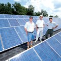 Jack Besser, from left, owner of Besser Electric; Stephan Pollard, chief executive officer of Trem|W...