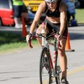 Maggie Pickhardt pedals her way to her third victory in women’s sprint division of the Shark Fest IV...