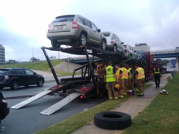a-car-carrier-truck-that-caught-fire-tuesday-morning-on-south-university-in-little-rock