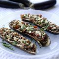 Turkish Stuffed Eggplant lets farmers market produce shine, with Japanese eggplant, tomatoes and Ita...