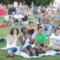 Aricka Lewis, Jeric Bautista and Garrett Oden, all of Fayetteville, enjoy the music of the Ben Mille...