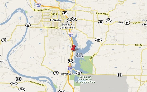 the-red-pinpoint-shows-the-approximate-location-of-an-overturned-fedex-truck-slowing-traffic-on-i-40