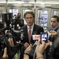 Rick Lazio, Republican candidate for governor of New York, speaks to reporters about his opposition ...