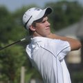 Bentonville’s Brik Brauburger watches his tee shot on No. 1 on Wednesday at the Bulldog Invitational...