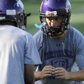Fayetteville’s Colby Jordan runs through drills Monday in Fayetteville. The senior has switched from...