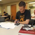 Ryan Hampton of Rogers studies for a college algebra final Thursday at NorthWest Arkansas Community ...