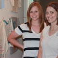 SARPA Director of Programs Jen Carlson, right, explains SARPA’s Clothesline Project to visitor Megha...