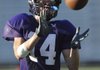 Fayetteville receiver Nathan Varady looks to catch the ball during Tuesday’s practice at Harmon Field.