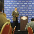Jim Moore, Watch DOGS, or Dads of Great Students, founder, speaks Tuesday at the annual teachers rec...